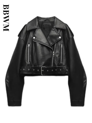 Women's Oversized Cropped Biker Jacket